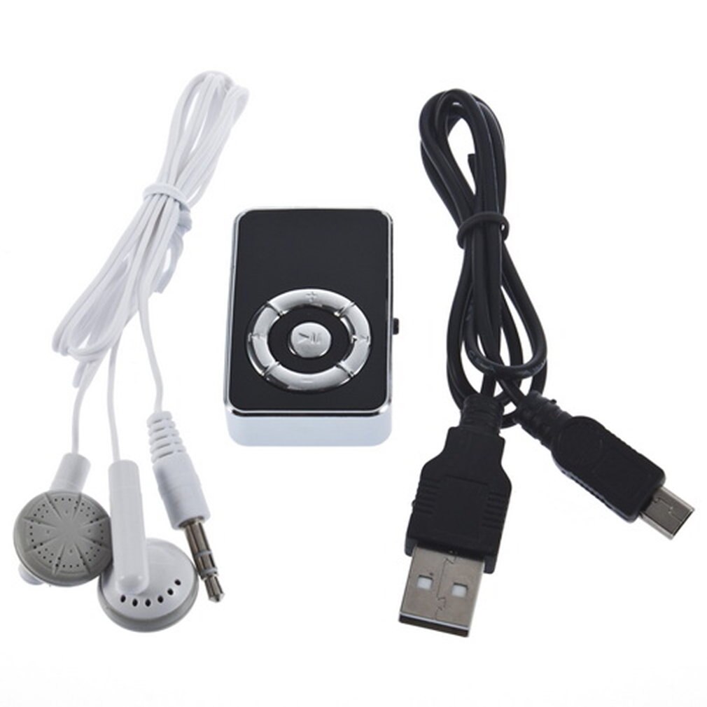 Lecteur MP3 Mini pince USB prenant en charge jusqu'à 1 go 2 go 4 go 8 go carte Micro SD TF: a black