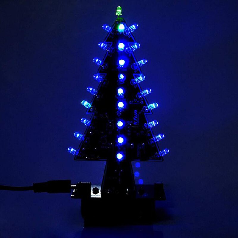 Kit électronique à Souder - Sapin De Noël LED 7 Couleurs - DIY STEM - Éducation Scientifique (soudure Requise)