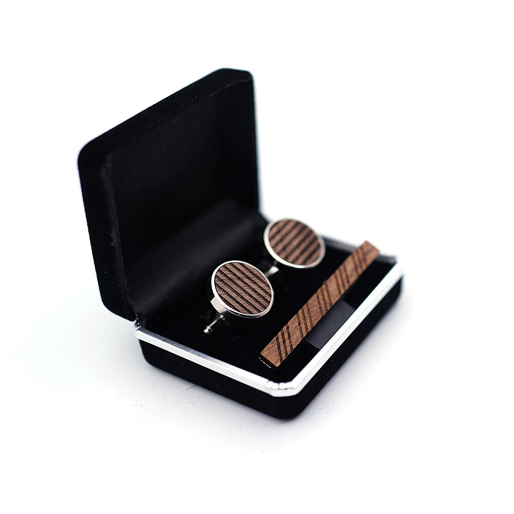 Pince à cravate en bois de pour hommes, pour hommes, ensemble de bijoux: xt-013