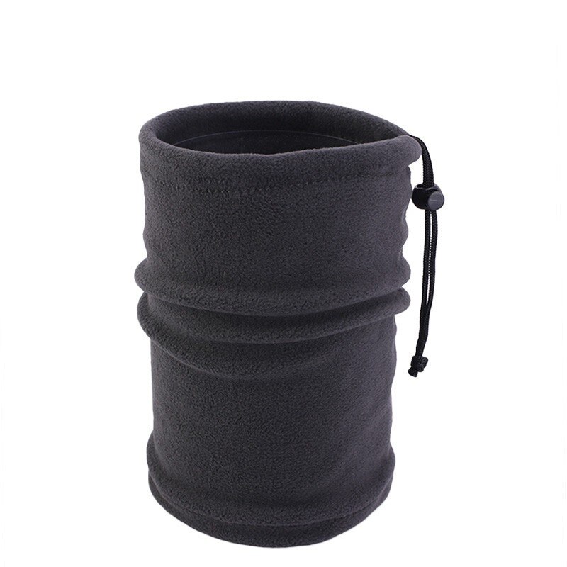 1PCS Kids Girls/Boy Polar Fleece Thickened NECK WARMER Scarf Tube Style Adjustable Face Cover Veil Camping Skiing Cap Headwear: Dark Gray