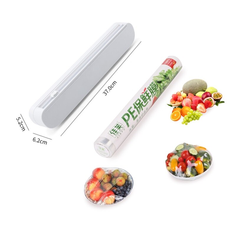 Eten Wrap Dispenser Folie Vershoudfolie Roll Folie Cutter Plastic Houder Opslag Voor Keuken Wrap Vershoudfolie Dispenser Cutter