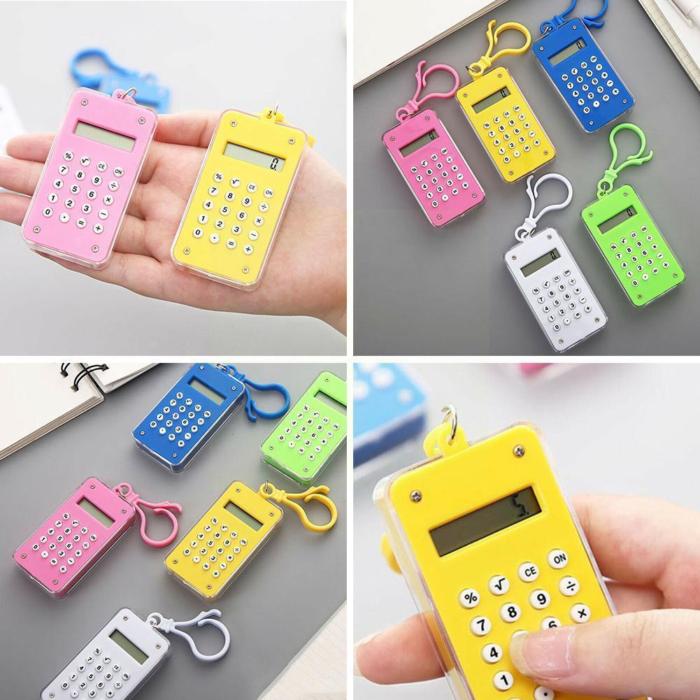 Niedlicher mini-taschenrechner mit schlüsselanhänger, 8 -stellig, elektronischer tragbarer mini-rechner für schüler, zufällige farbe ,  u4 l 6