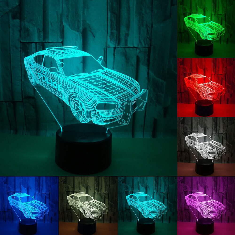 Auto Model 3D Led Lamp Verlichting Slaapkamer Usb Slaap