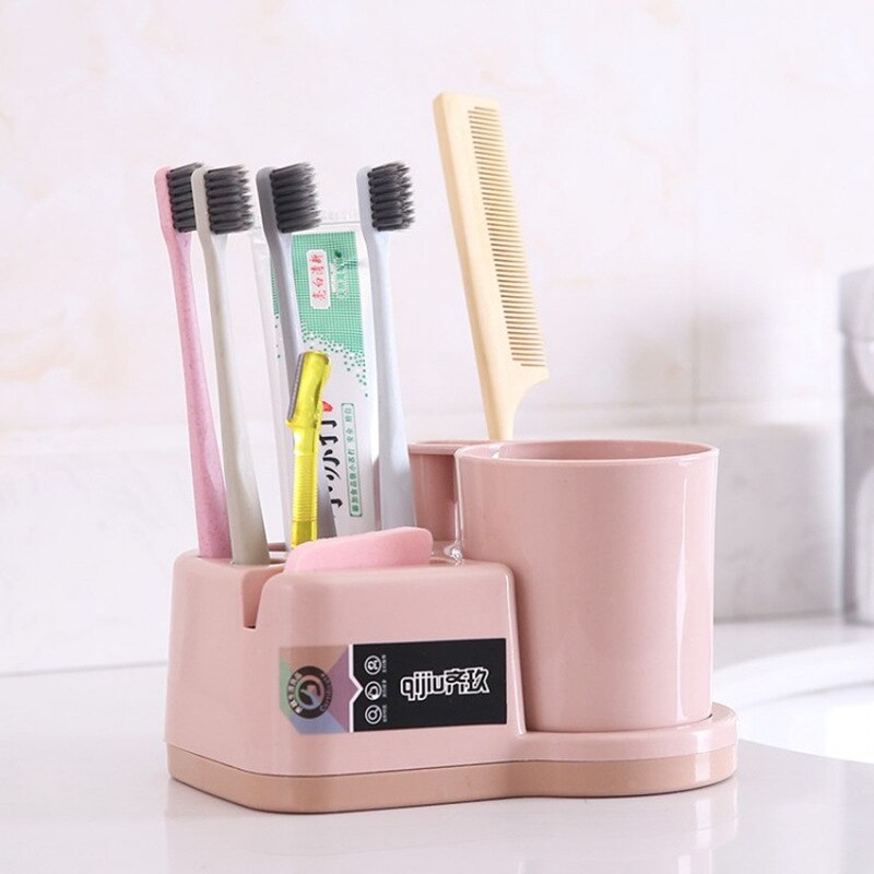 Wc Paar Wassen Pot Sets Is Geplaatst In De Familie Van Drie Borstelen Tand Cup Tandpasta Tandenborstel Rekken Rek: PINK