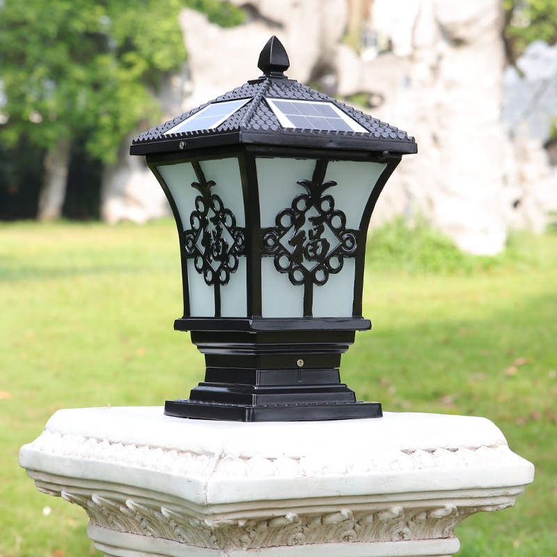 D200 Solar energy pillar lamp outdoor waterproof garden lamp household gate post wall lamp garden villa outdoor gate lamp