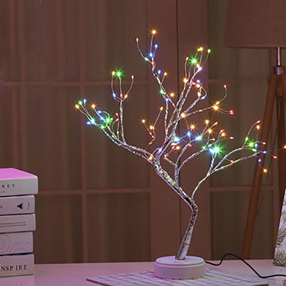 108 LED USB Fire Tree Light Copper wire Table Lamps Night light for Home Indoor Bedroom Wedding Party Bar: 2(108 lights)