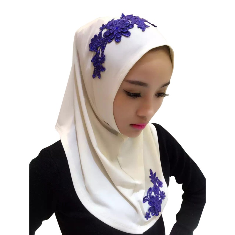 Ladies Lace Embroidery Headband Hijab Islamic Scarves Bonnet Shawls Muslim Scarf Women Hijab Islamic 11 Colors