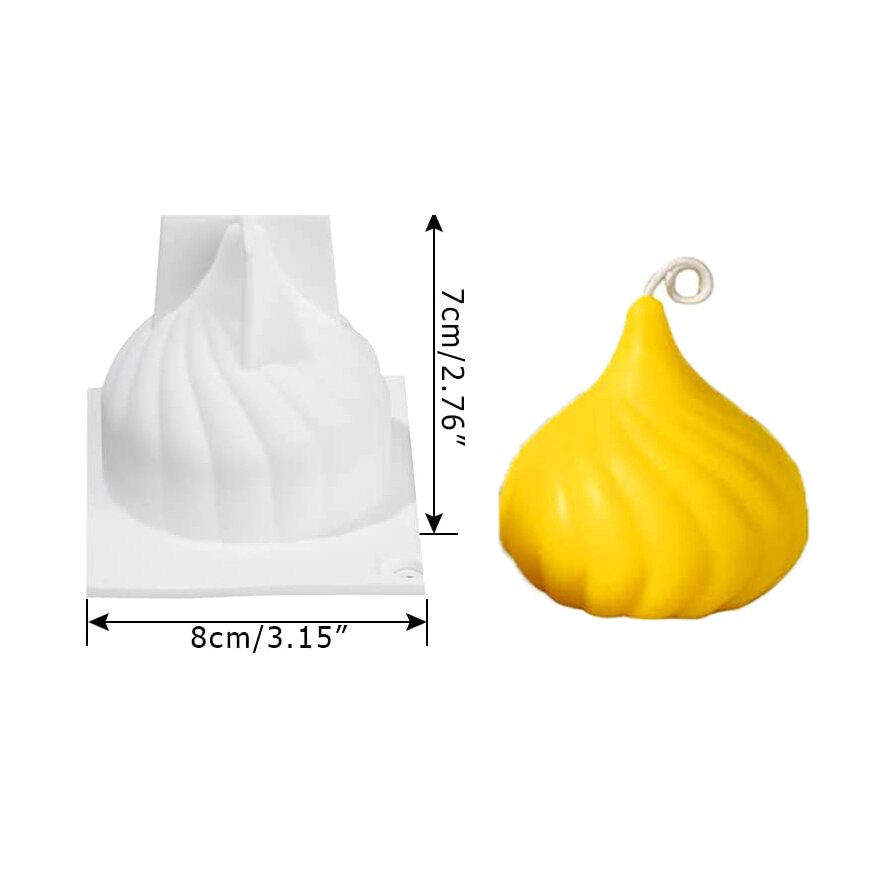 Candle Molds 3D Shape Handmade DIY Chocolate Cake Silicone Dinner Decorative Mould for Candle Making Set: Dark Khaki