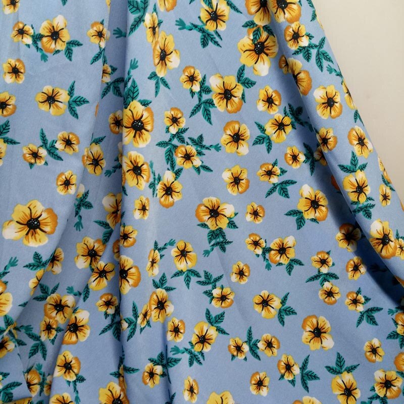 Chiffon stof op crêpe bedrukte chiffon bloemen bedrukt diy naaidoek materiaal chiffon jurk stof