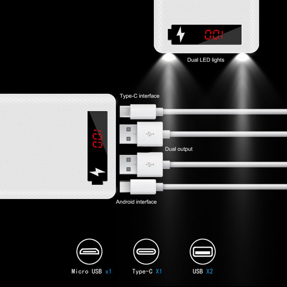 Mini Met Led Licht Dual Usb-poorten 18650 Battery Charger Diy Case Voor Kantoor