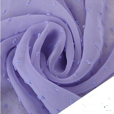 Stoffer til bryllupsdekoration prikbroderi udsmykket chiffon kjole skjorte stof gør-det-selv beklædningsgenstand tilbehør  d531: Lilla