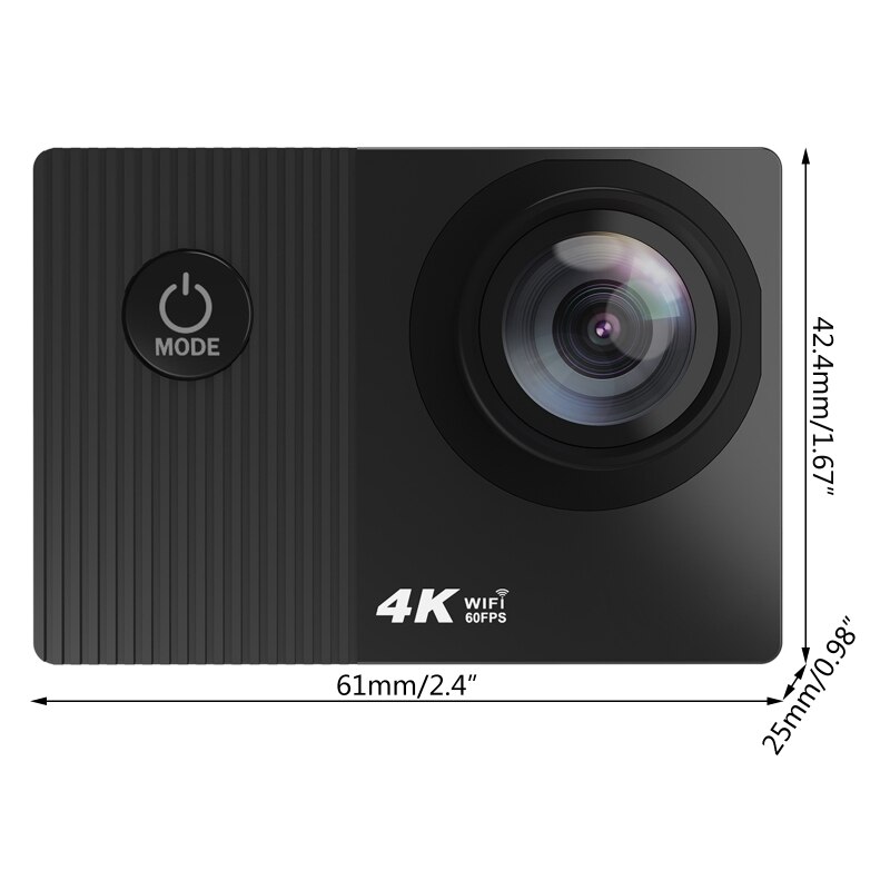 4k 60 fps wifi action camera waterdichte onderwaterhelm 2.0 inch lcd touchscreen afstandsbediening video-opnamecamera's