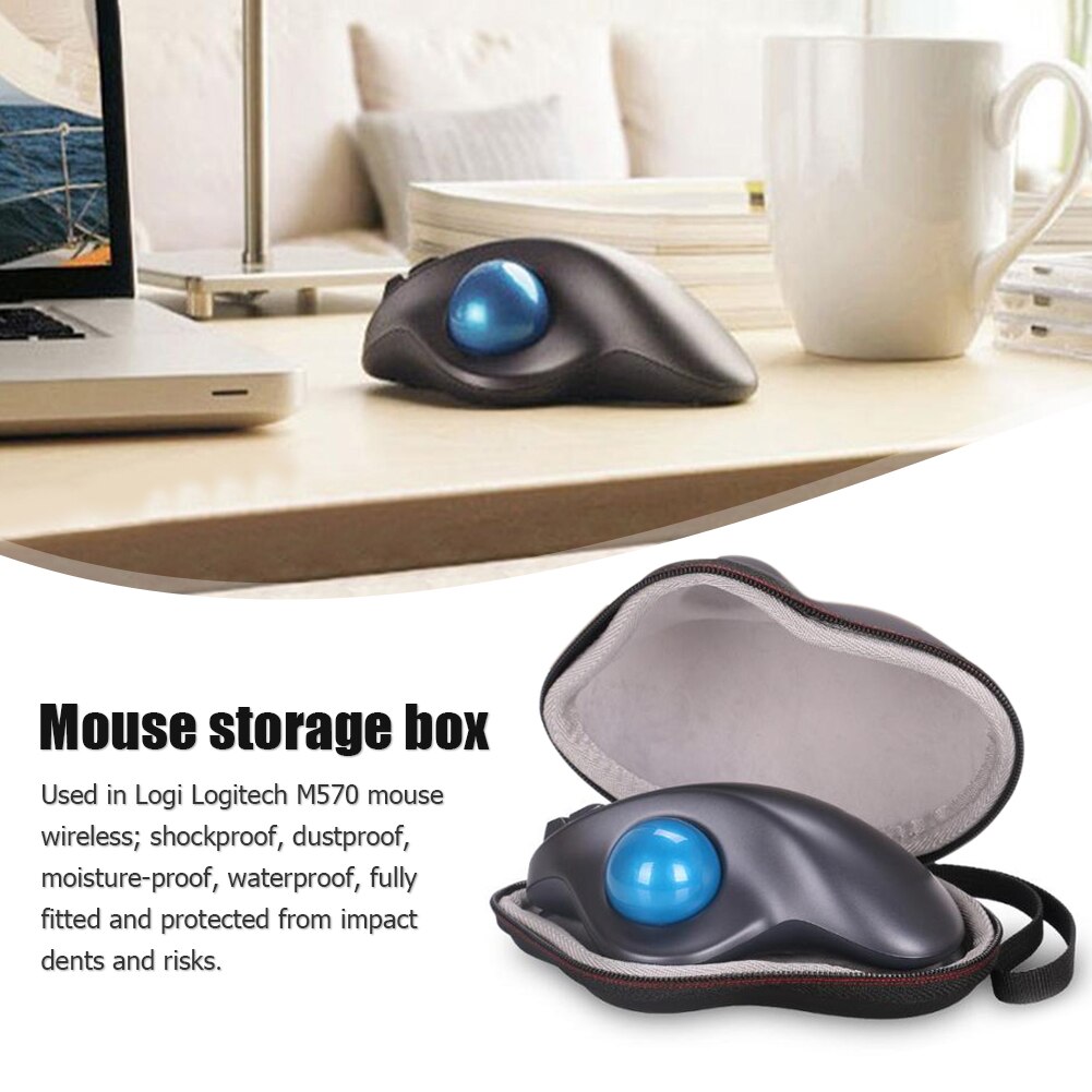 Funda protectora para ratón Logitech M570, carcasa dura EVA, bolsa de almacenamiento para ratón Trackball inalámbrico Logitech M570