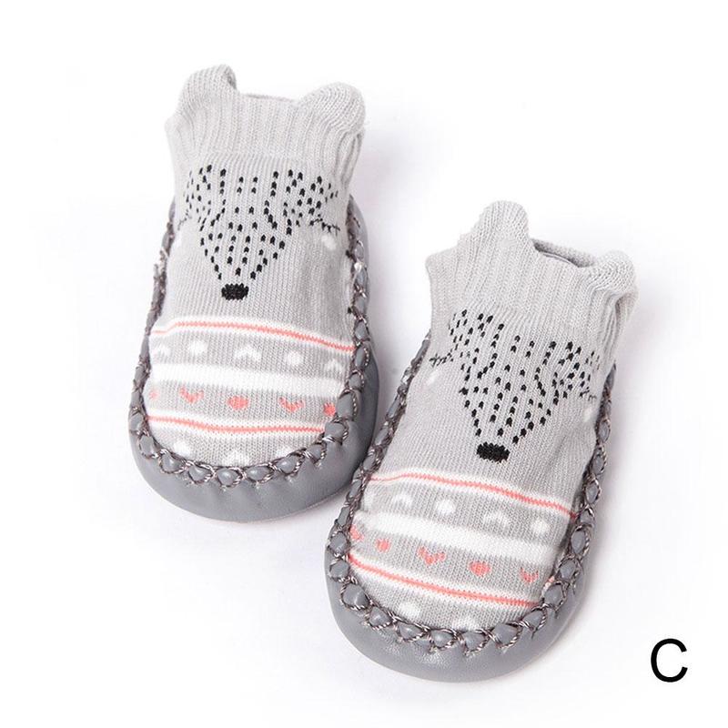 Baby Socks With Rubber Soles Infant Sock Newborn Autumn Winter Children Floor Socks Shoes Anti Slip Soft Sole Sock For 0-3 Years: 11cmgray