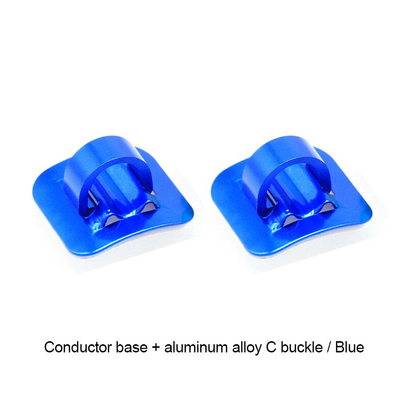 Bicycle Cables Housing Plastic/Aluminum Bike Oil Tube Fixed Clips C Shape Shift Brake Guide Cable Tube Fixed Clamp Frame Buckle: Blue(Alloy buckle