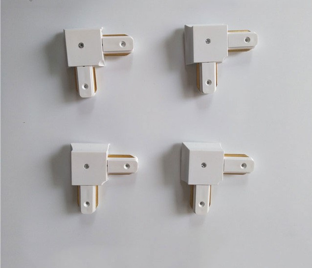 4 stuks LED track rail 2 Draad Universele Rail Connector Voor Moderne Lamp 0.5M dikke aluminium spoor licht LED spotlight rails: 4 connector white L