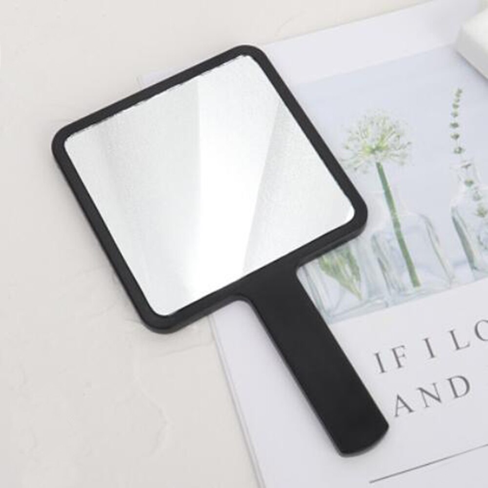 Handheld Makeup Mirror Square Makeup Vanity Mirror with Handle Hand Mirror SPA Salon Compact Mirrors Cosmetic Mirror for Women: Black