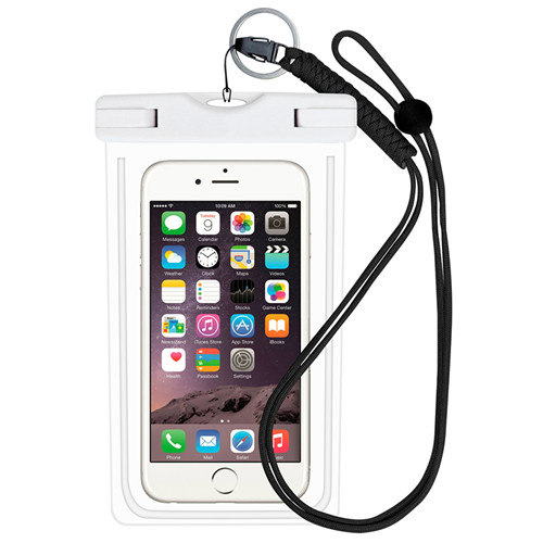 Vandtæt telefonafdækningstaske vandtæt strandtaske udendørs raftingpose uigennemtrængelig svømning er vandtæt uigennemtrængelig bolsos: Hvid