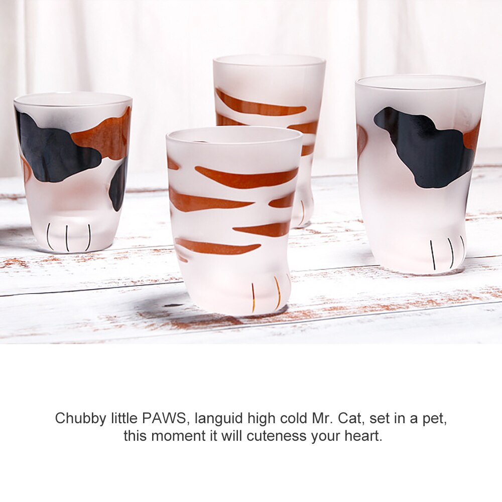 230/300ml muggar värmebeständigt glas kattkopp tiger tassar kontor matt katt tassar mjölk kaffekopp söta barn dricker flaska