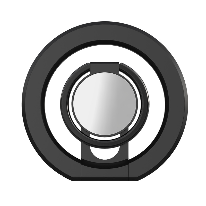 Support de bague de téléphone magnétique pour iPhone, rotation parfaite et pliable, MagSafe, iPhone 16 15 14 13 12 Pro Max: Black
