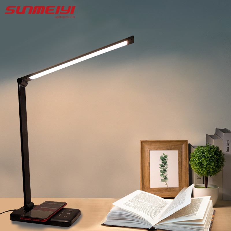 Led Bureaulampen Usb Oogbescherming Tafellamp 5 Dimbaar Niveau Touch Night Light Voor Slaapkamer Leesvoer Lampara escritorio