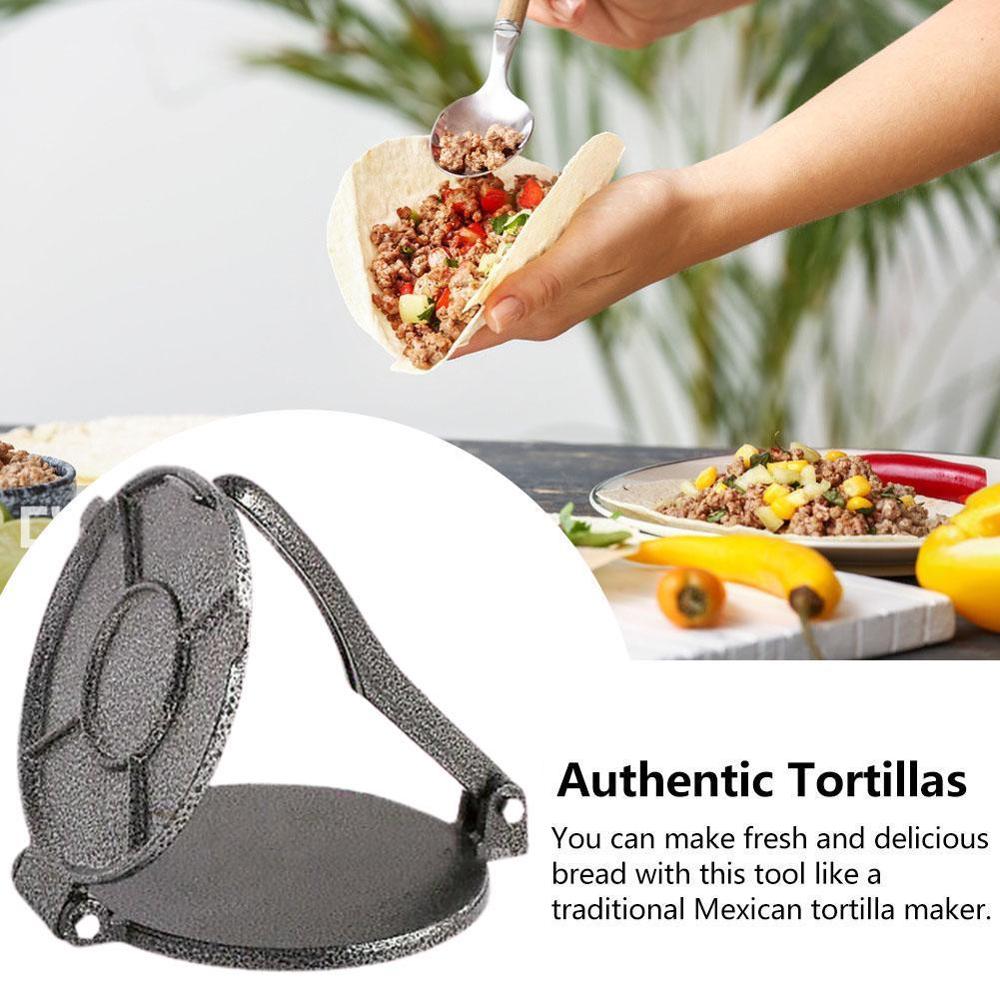 20cm tortilla maker trykk aluminium foldable hjem kjøkken trykk verktøy diy mel korn verktøy baking pai dingser maker bakew  o0 s 2
