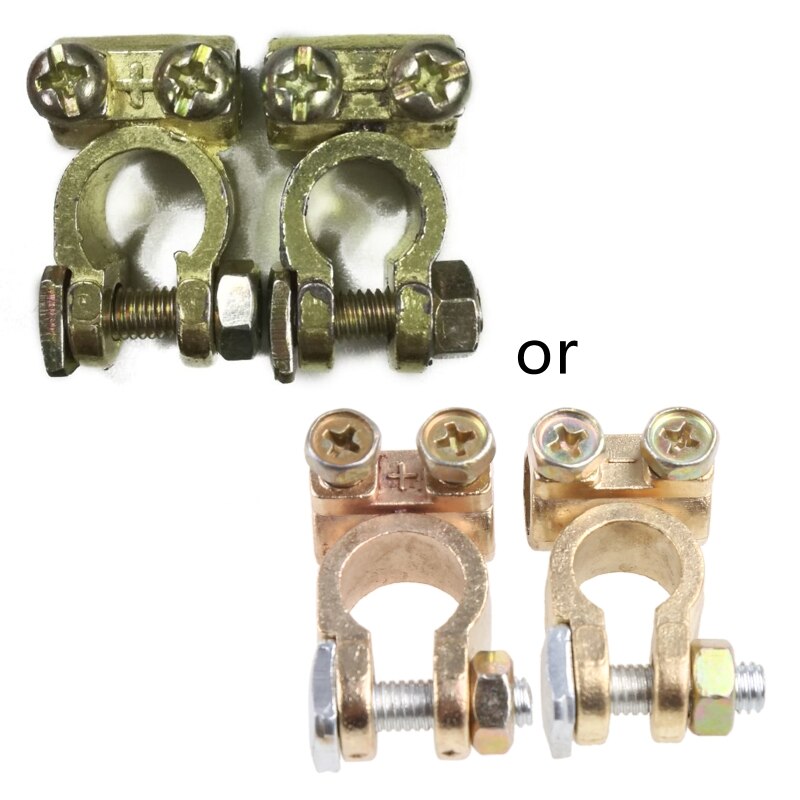 1Pair Alloy Car Battery Terminals Clamps Screw Connection Positive Negative Clips for Cars Vehicles