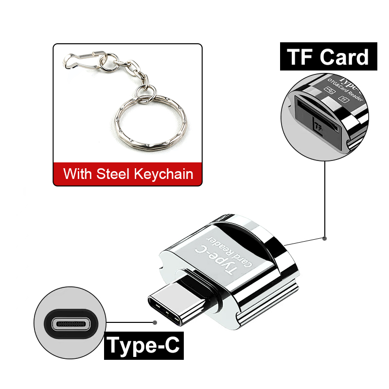 Elough TF Card Reader Micro-SD Card to Micro USB Type C OTG Adapter Memory Card to USB C High Speed For Macbook Xiaomi Samsung: green