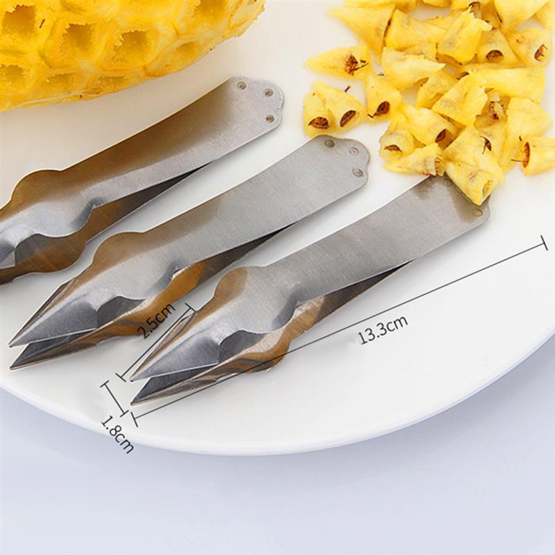 2 szt. Urządzenie robić usuwania nasion ananasa oko ze stali nierdzewnej obieraczka robić ananasa naczynie kuchenne narzędzia