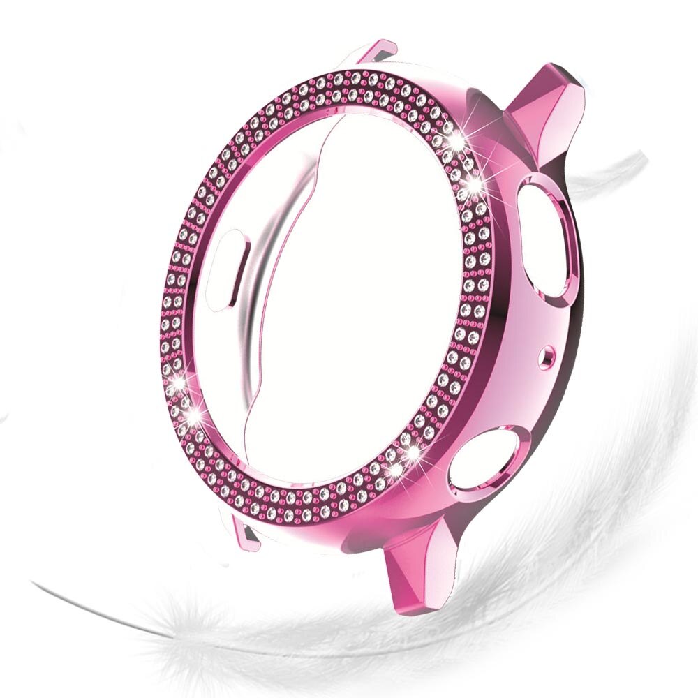 Hoesjes voor samsung galaxy watch active 2 44mm 40mm hoesje voor active 2 band dames dubbele rij diamant pc hoesje bumper
