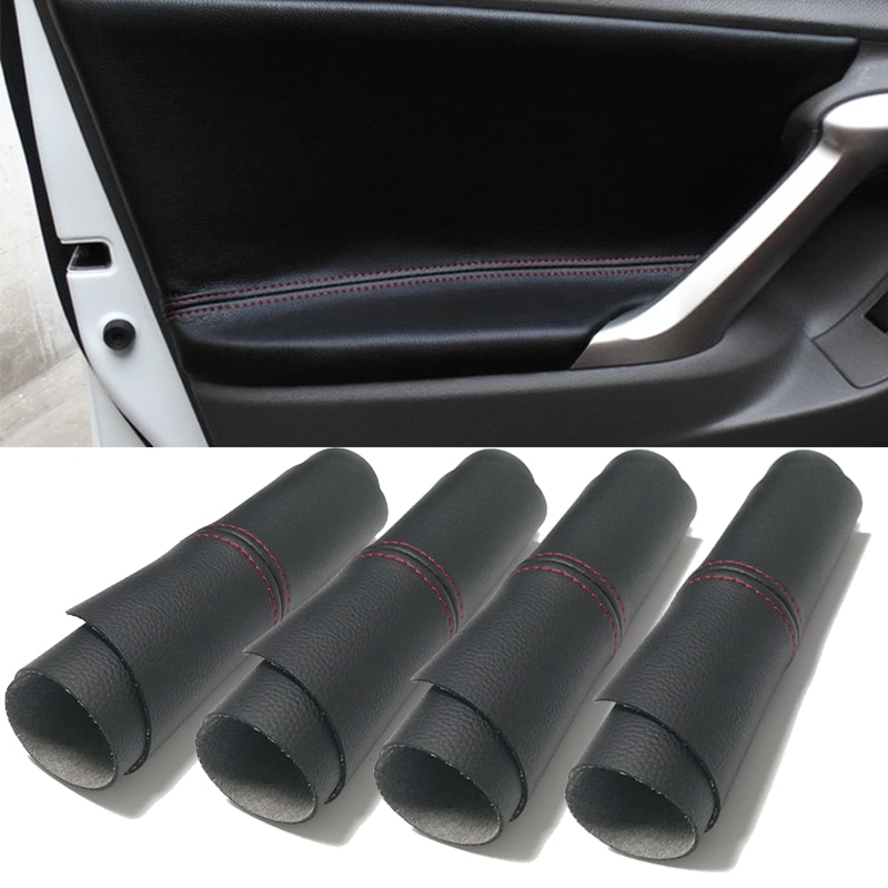 4 Stuks Microfiber Lederen Auto Armsteun Panel Cover Deur Panel Cover Armsteun Oppervlak Cover Accessoires Voor Toyota Verso