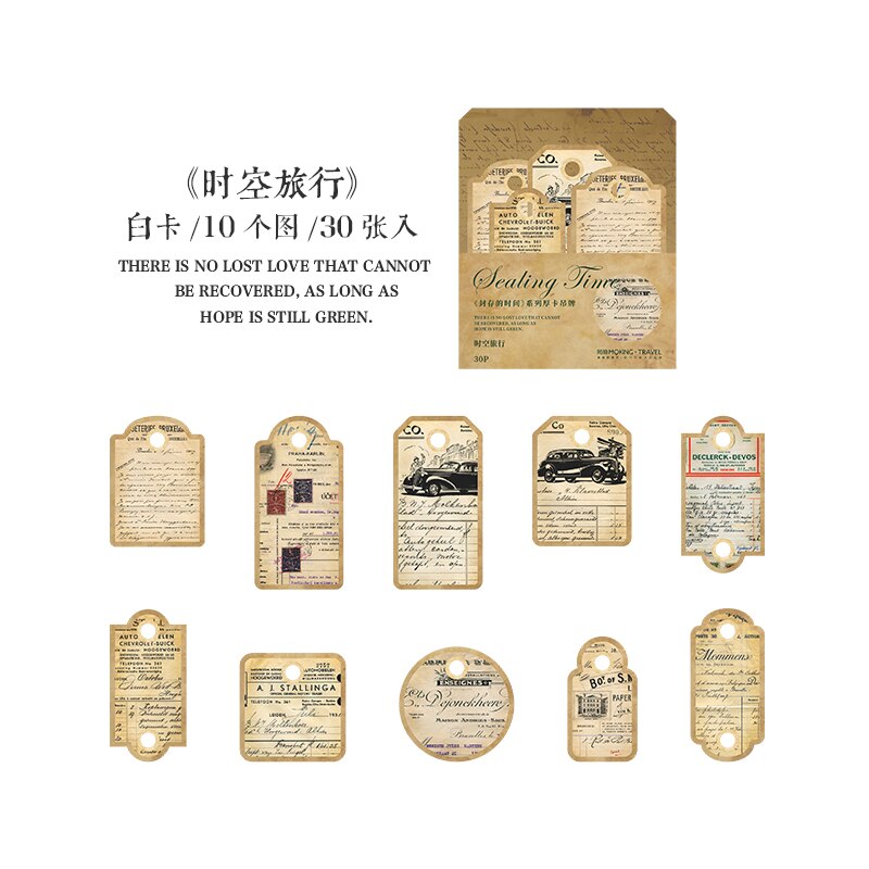 30 Sheets Antique Thick Card Hangtag Material Paper Junk Journal Planner Scrapbooking Vintage Decorative DIY Craft Paper: E