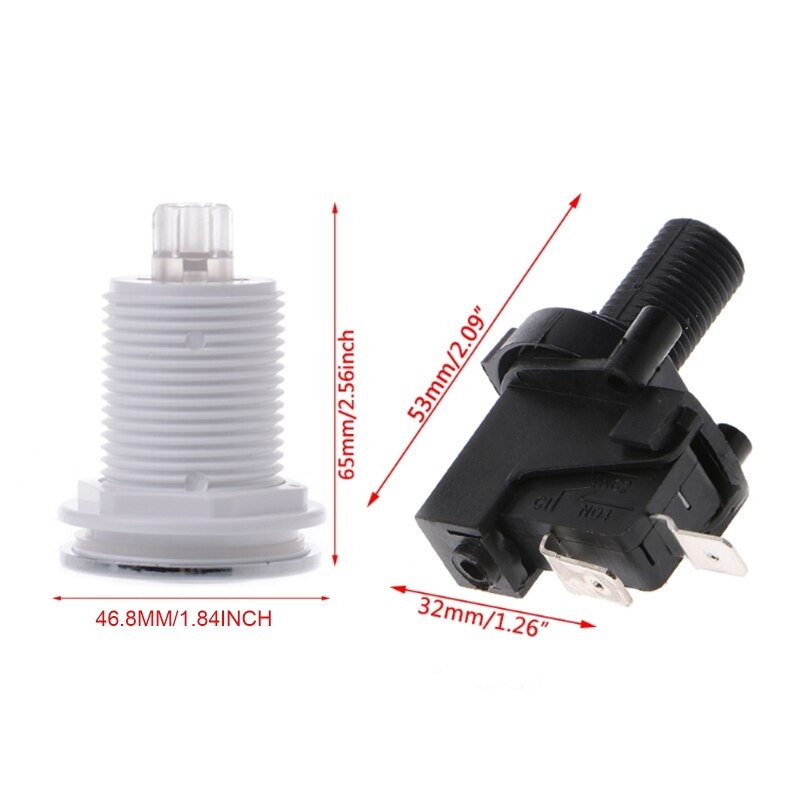 Bath Tub Spa Waste Garbage Disposal Self-Lock Air Switch Push Button Air Hose