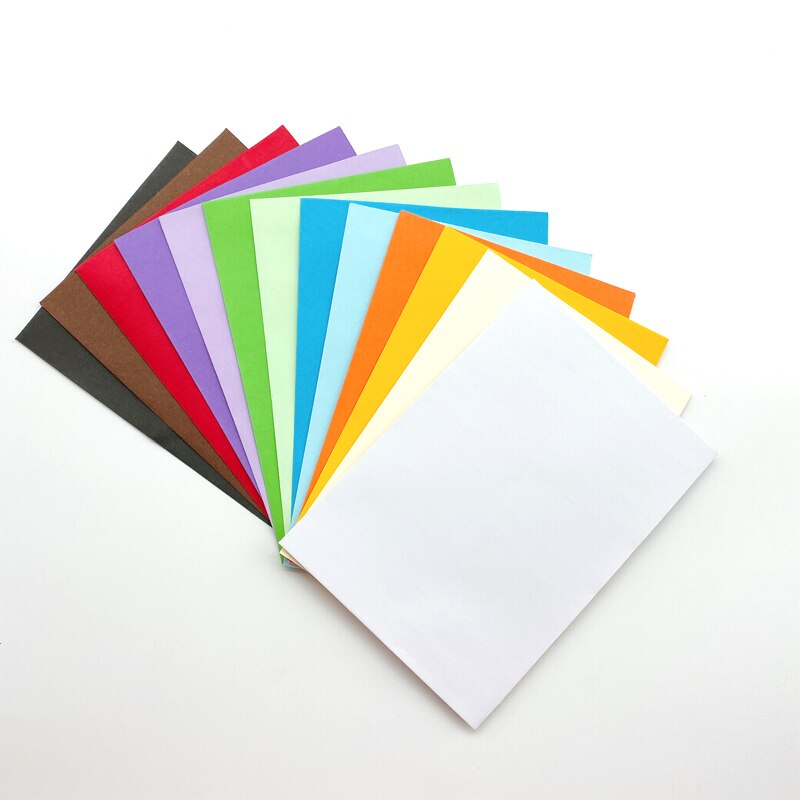 Lot de 10 jolies enveloppes en papier Kraft, petites enveloppes décoratives, couleurs acidulées
