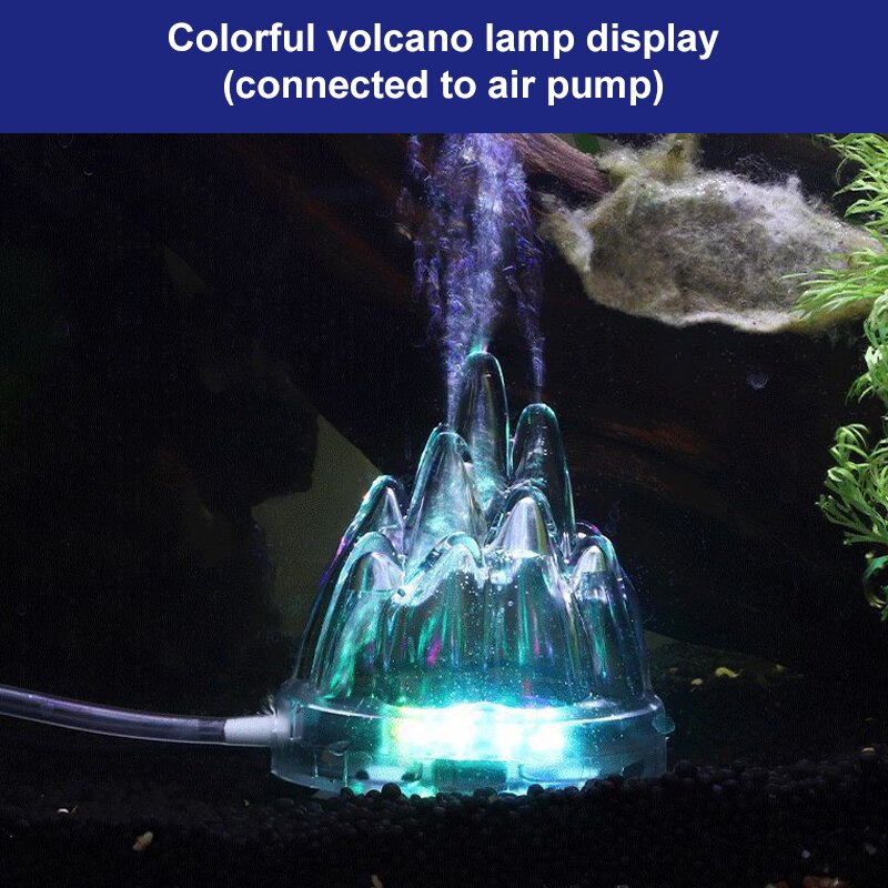 Akwarium wulkan lampa z efektem bąbelków LED kolorowe kreatywne nocne światło do akwarium Oxygen Fit europejska amerykańska standardowa dekoracja podwodna