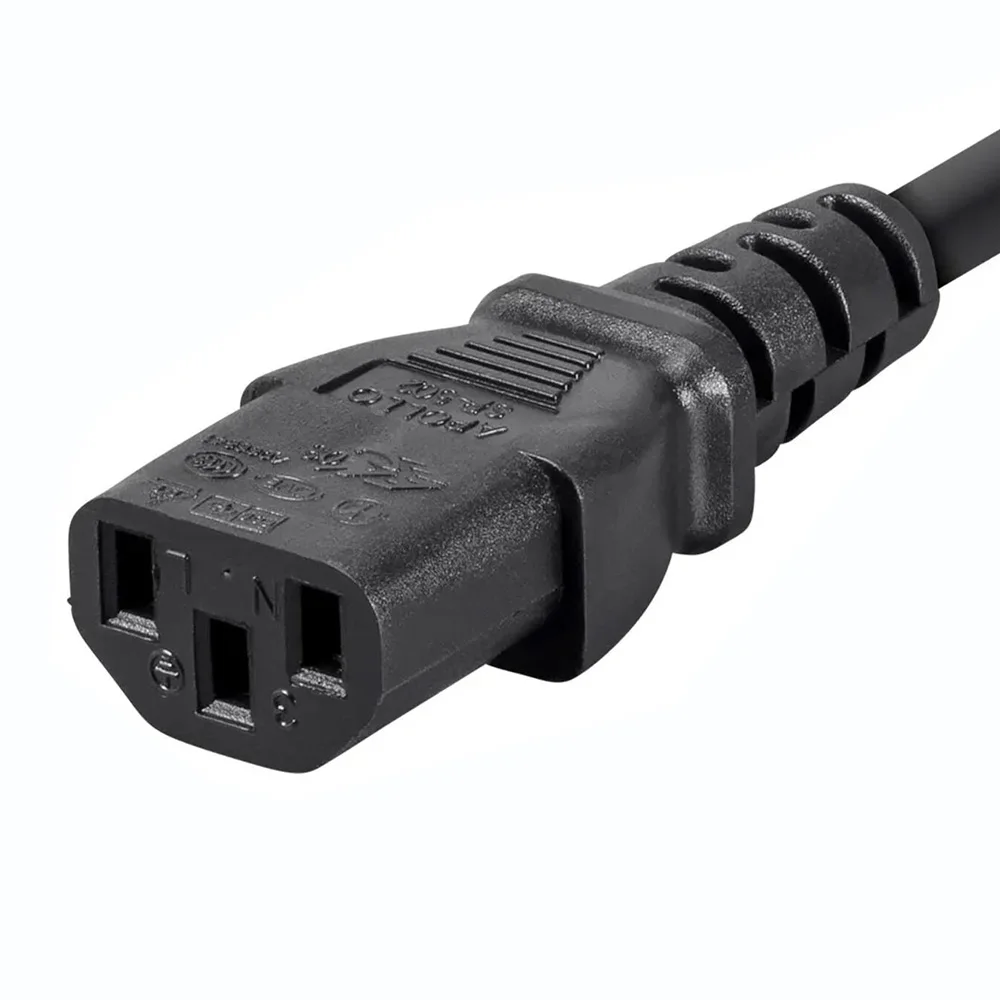 Power Extension Cable 3-Prong AC Power Cord IEC 60320 C14 to IEC 60320 C13 to C14 Power Cord for PDU UPS Computer TV Projector