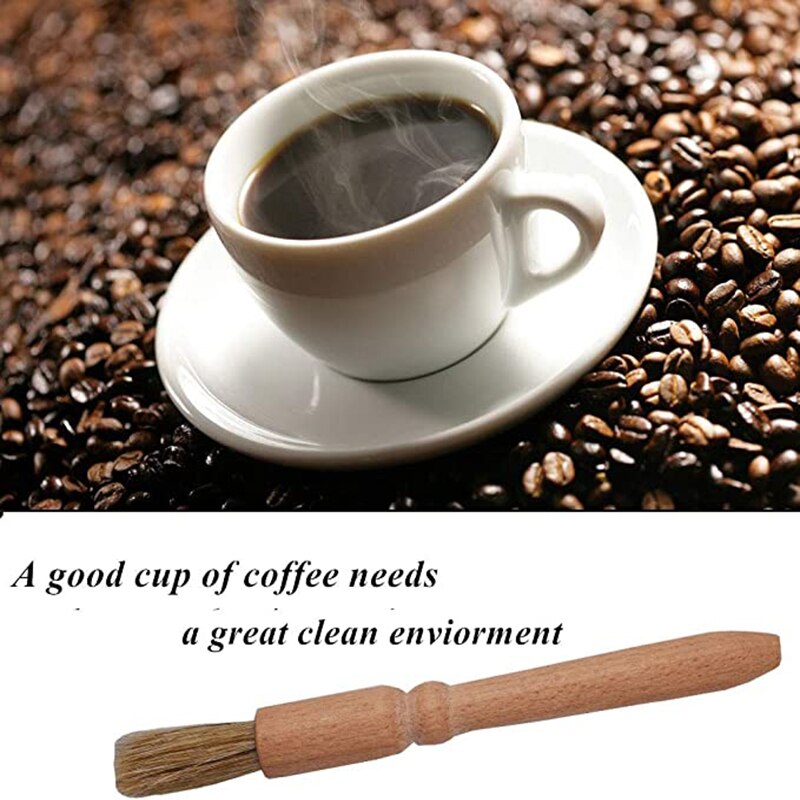 4 sztuk/zestaw szczotka robić kawy ekspres robić kawy szczotka robić czyszczenia drewniana szczotka robić czyszczenia nylonowa szczotka robić Espresso młynki robić kawy odkurzacz