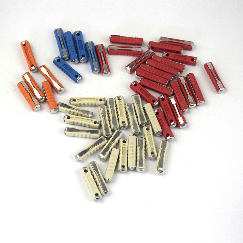 50Pcs/Kit 5A 8A 16A 25A Classic Car Auto Fuses Kit Ceramic Car Fuse Bullet Automotive European Fuse