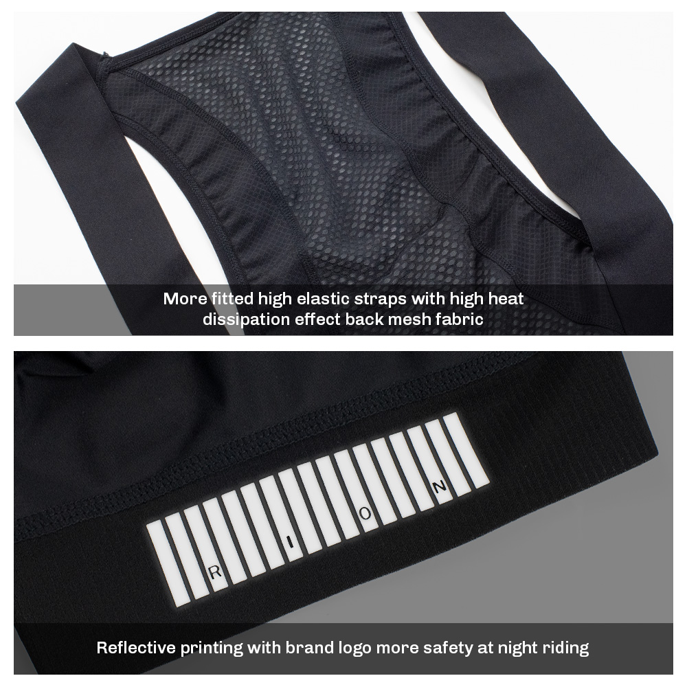 RION-pantalones cortos con pechera para ciclismo para hombre, ropa interior de verano para bicicleta, cojín con interfaz elástica, medias acolchadas 3D para bicicleta de montaña y descenso