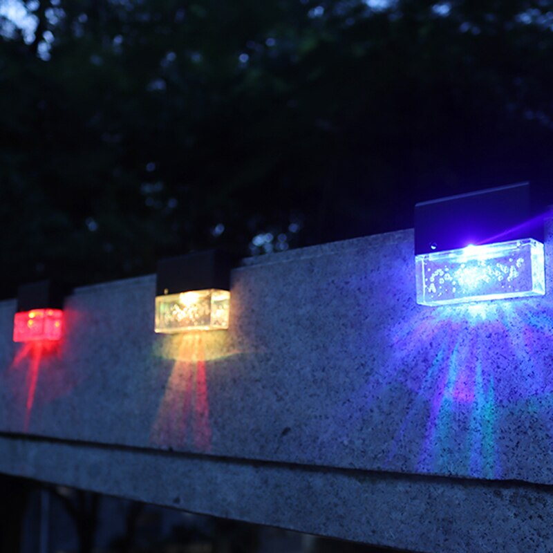 Solar Lamp Outdoor Binnenplaats Huishouden Outdoor Tuin Decoratie Led Kleurrijke Landschap Trap Stap Verlichting