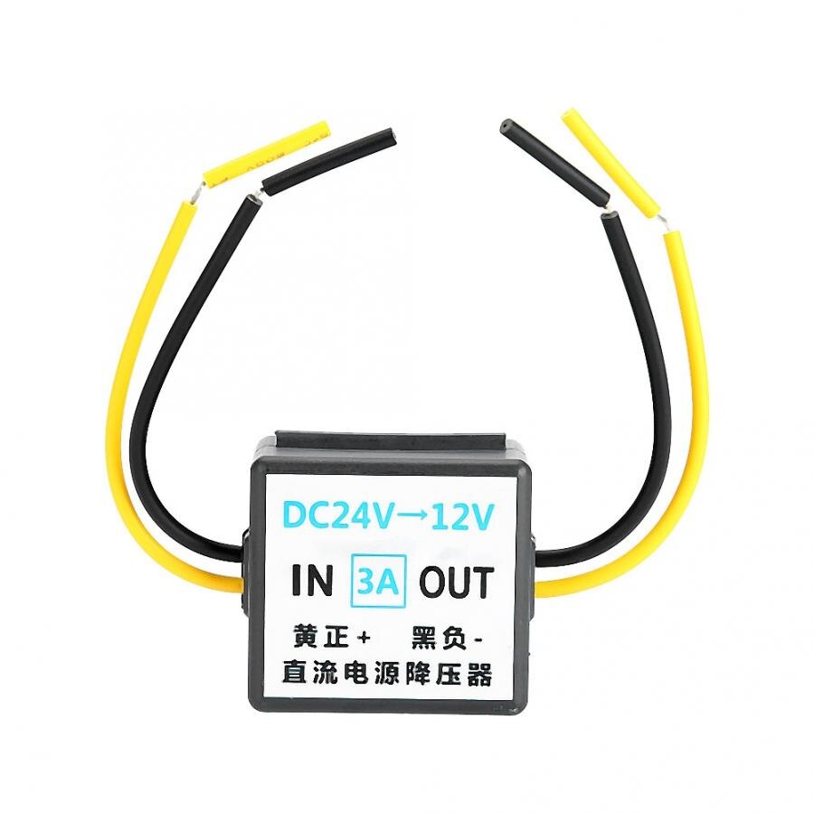 Dc 24v to 12v 3a bil strömomvandlare matningsadapter fordon step down inverter spänningsreducerare 3a biltillbehör