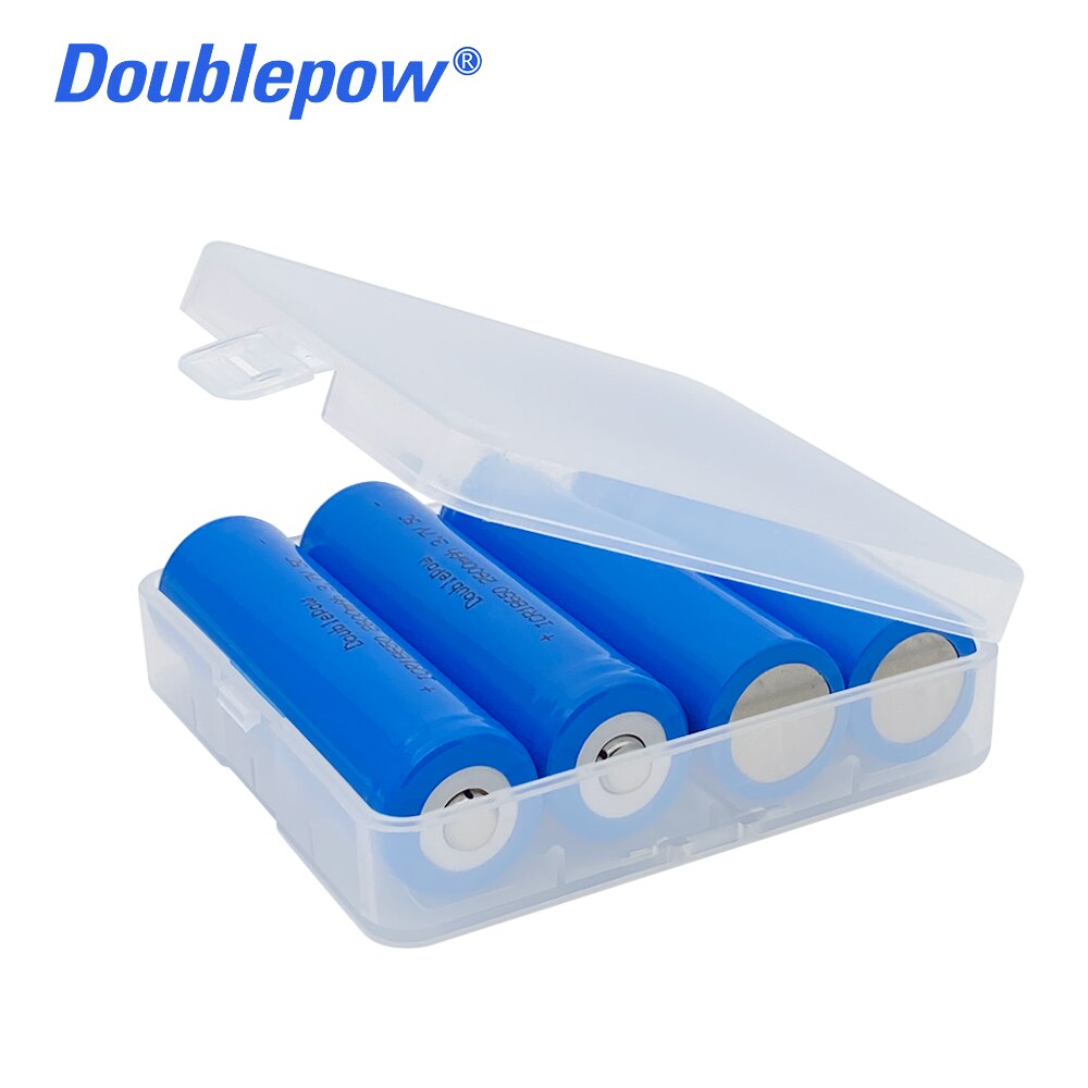 100% original 4pcs Doublepow Batteries 3.7V 18650 2000/2600/3400mAh Rechargeable Battery Li-ion Lithium Battery for Flashlight