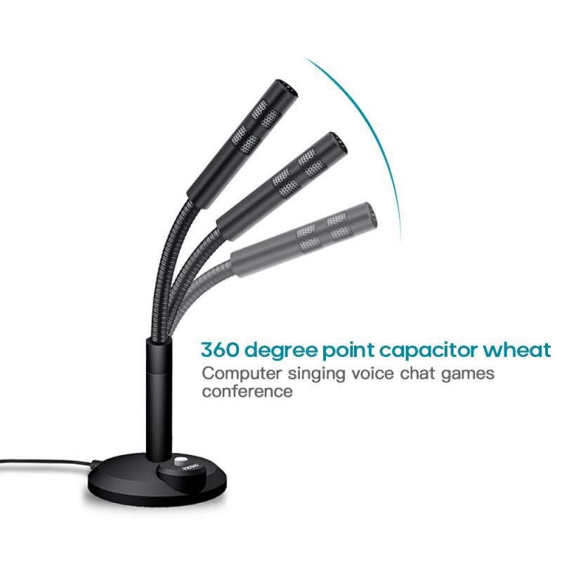 Portable USB Microphone Business Office Computer Microphone 3.5mm Jack Compatible With Multiple Audio Equipment Adjustable