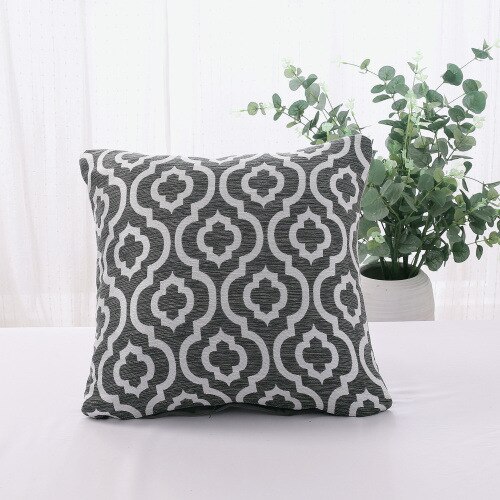 45x45cm Linen Cojines Decorative Para Sofa Geometry Pillow Covers Decorative Pillow Cover For Living Room The Plaid Pillows: Black