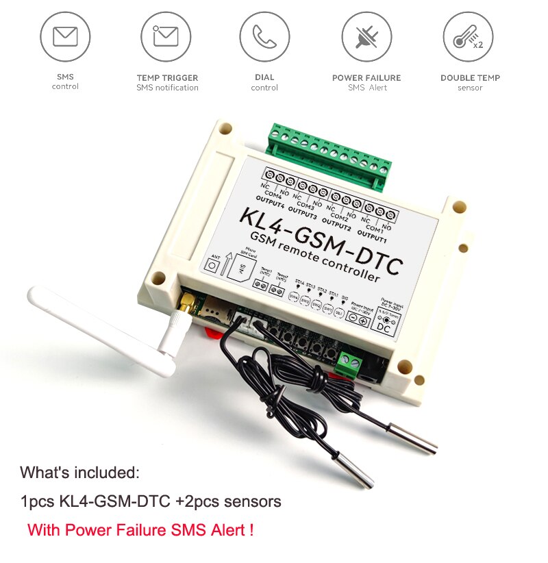 4 kanal Relais Schalter Modul GSM Alarm SMS Regler KL4-GSM Mit Stromausfall Alarm Optional für Fischteich Kultur: Bausatz4