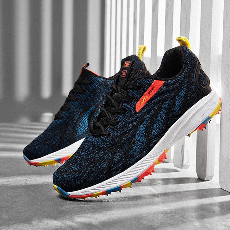 Men Training Golf Shoes Breathable Golf Sneakers Men Light Weight Sipkeless Golfing Shoes Outdoor Grass Walking Sneakers Male