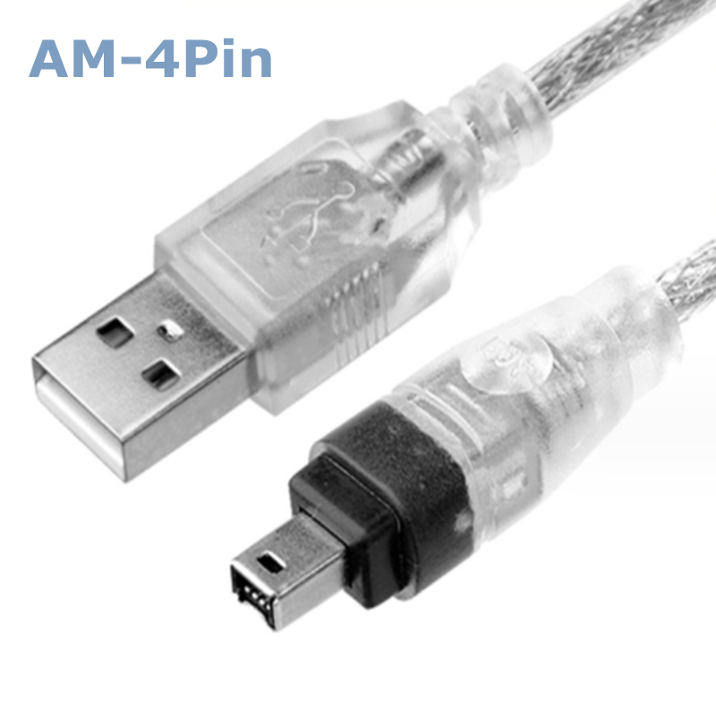 1,5 m 1394 Firewire USB 2,0 a 4 pines a 6 pines Cable de datos IEEE 1394 Cable de conexión Cámara DV Tarjeta de adquisición: Naranja