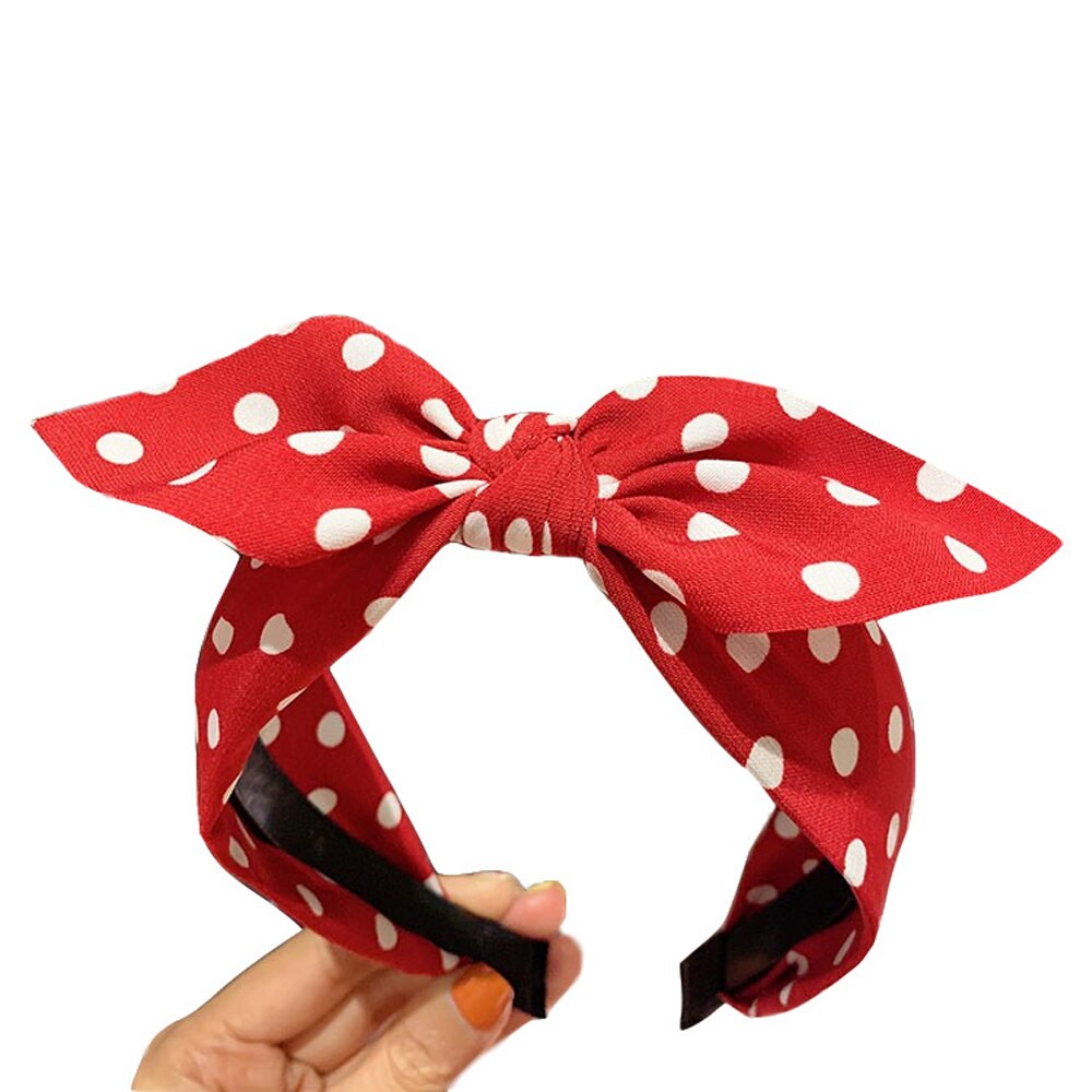 Trend frauen Breiten Stirnband Bogen Knoten Kreuz Süße Koreanische Polka Punkt Hairband Nette Haarband Headwear Kopfschmuck