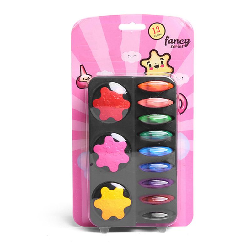 Crayones con forma de copo de nieve de cera no tóxicos, 12 colores, herramienta de dibujo de pintura segura lavable para niños pequeños, suministros de arte escolar