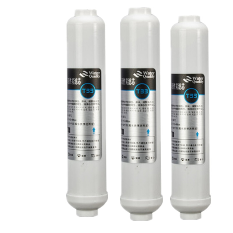 Filtro de agua T33 para refrigerador, filtro de agua de carbón activado, sistema de ósmosis inversa RO, cartuchos de filtro de agua de reemplazo, 10 pulgadas